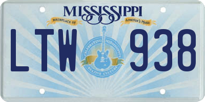 MS license plate LTW938