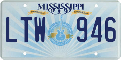 MS license plate LTW946