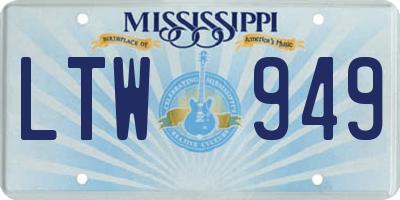MS license plate LTW949