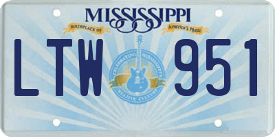 MS license plate LTW951