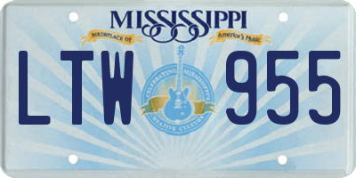 MS license plate LTW955