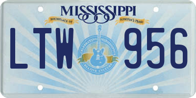 MS license plate LTW956