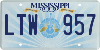 MS license plate LTW957