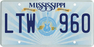 MS license plate LTW960