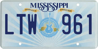 MS license plate LTW961