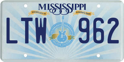 MS license plate LTW962