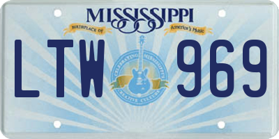 MS license plate LTW969
