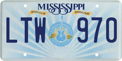 MS license plate LTW970