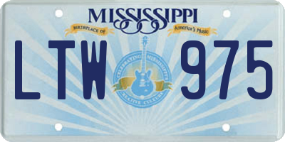 MS license plate LTW975