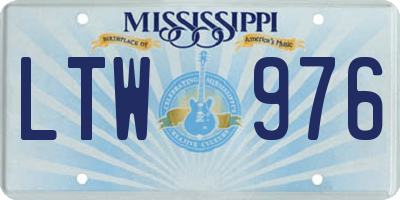 MS license plate LTW976