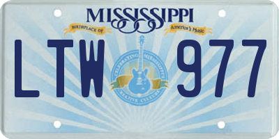 MS license plate LTW977