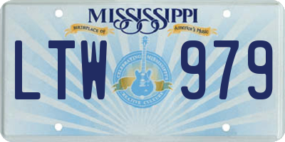 MS license plate LTW979