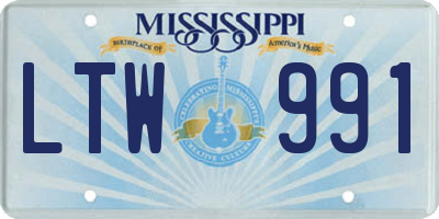 MS license plate LTW991