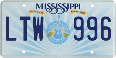 MS license plate LTW996