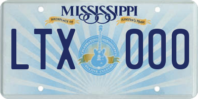 MS license plate LTX000