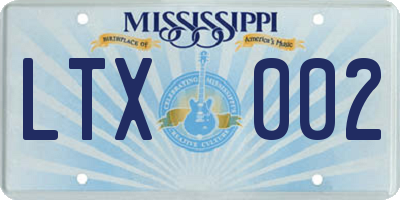 MS license plate LTX002