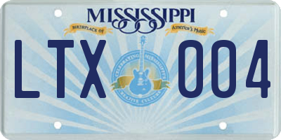 MS license plate LTX004