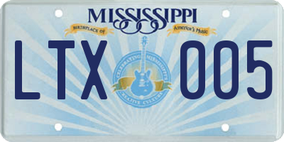 MS license plate LTX005