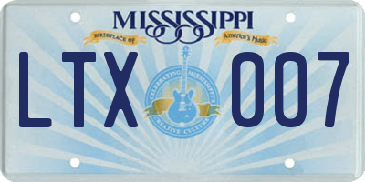 MS license plate LTX007