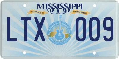 MS license plate LTX009