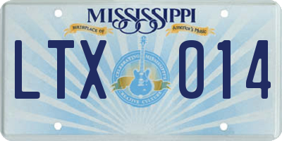 MS license plate LTX014