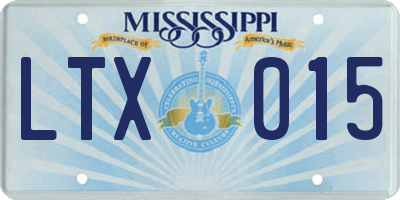 MS license plate LTX015
