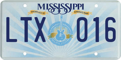 MS license plate LTX016