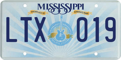 MS license plate LTX019