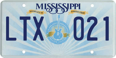 MS license plate LTX021