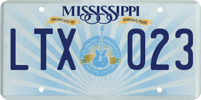MS license plate LTX023