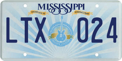 MS license plate LTX024