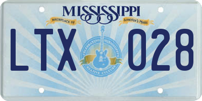 MS license plate LTX028