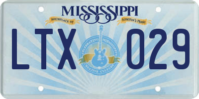 MS license plate LTX029