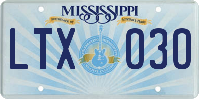 MS license plate LTX030