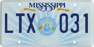 MS license plate LTX031
