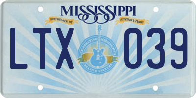 MS license plate LTX039