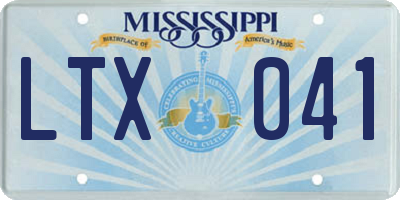 MS license plate LTX041