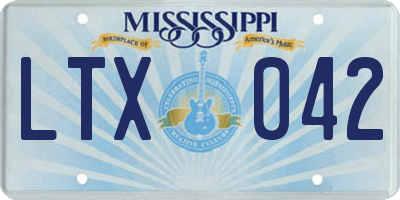 MS license plate LTX042