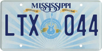 MS license plate LTX044