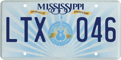 MS license plate LTX046
