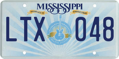 MS license plate LTX048