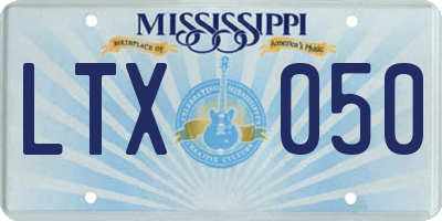 MS license plate LTX050