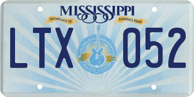 MS license plate LTX052