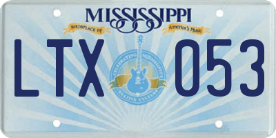MS license plate LTX053