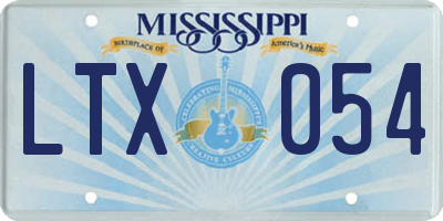MS license plate LTX054