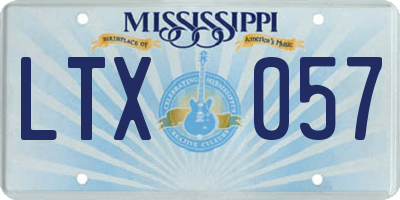 MS license plate LTX057