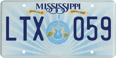 MS license plate LTX059