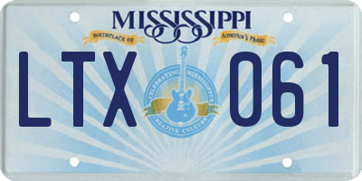 MS license plate LTX061