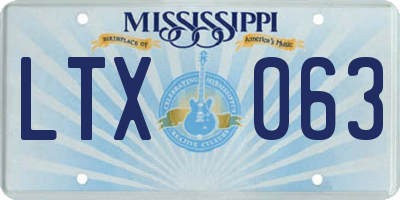 MS license plate LTX063