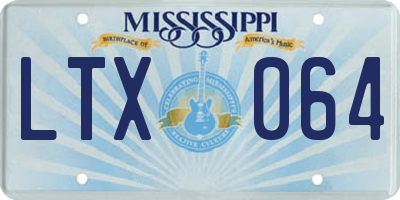 MS license plate LTX064